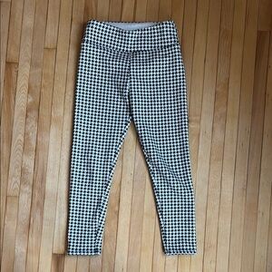Kids Houndstooth fleece-lined Leggings - Black and White